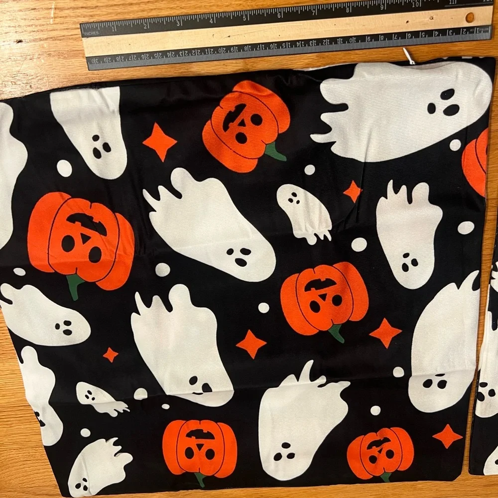2 Halloween Ghost and Pumpkin pillow covers